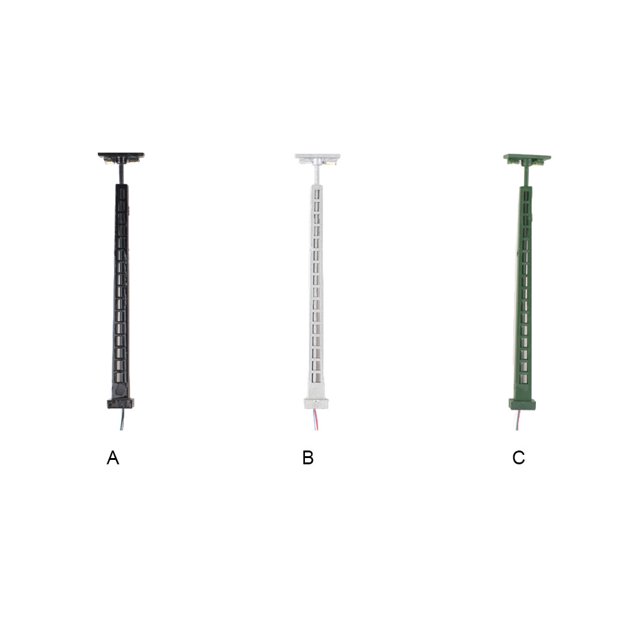 Model Railway Lamp Micro-Landscape Layout Props LED Lamppost Park Decoration Miniature Ladder Streetlights Crafts Green(White Light)