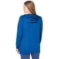 thumbnail image 3 of Woman Within Plus Size Zip Front Hoodie Jacket Long Oversized Fleece Jacket, 3 of 6