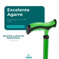 thumbnail image 4 of Bastón 4 Apoyos Base Plástica Reforzada Corta (6 Colores) | Altura 63-97cm (VERDE), 4 of 8