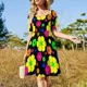 thumbnail image 5 of Vestido floral vintage mod, vestido de manga corta, vestidos de manga larga, vestidos africanos para mujer, vestido vintage, 5 of 8