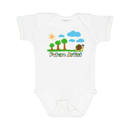 

Inktastic Painting Snail Future Artist with Trees and Clouds Gift Baby Boy or Baby Girl Bodysuit