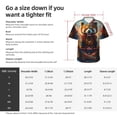 thumbnail image 3 of KLL Men's Hawaiian Shirt Short Sleeve Button Down Beach Shirts-Prairie Meditating Raccoon, 3 of 5