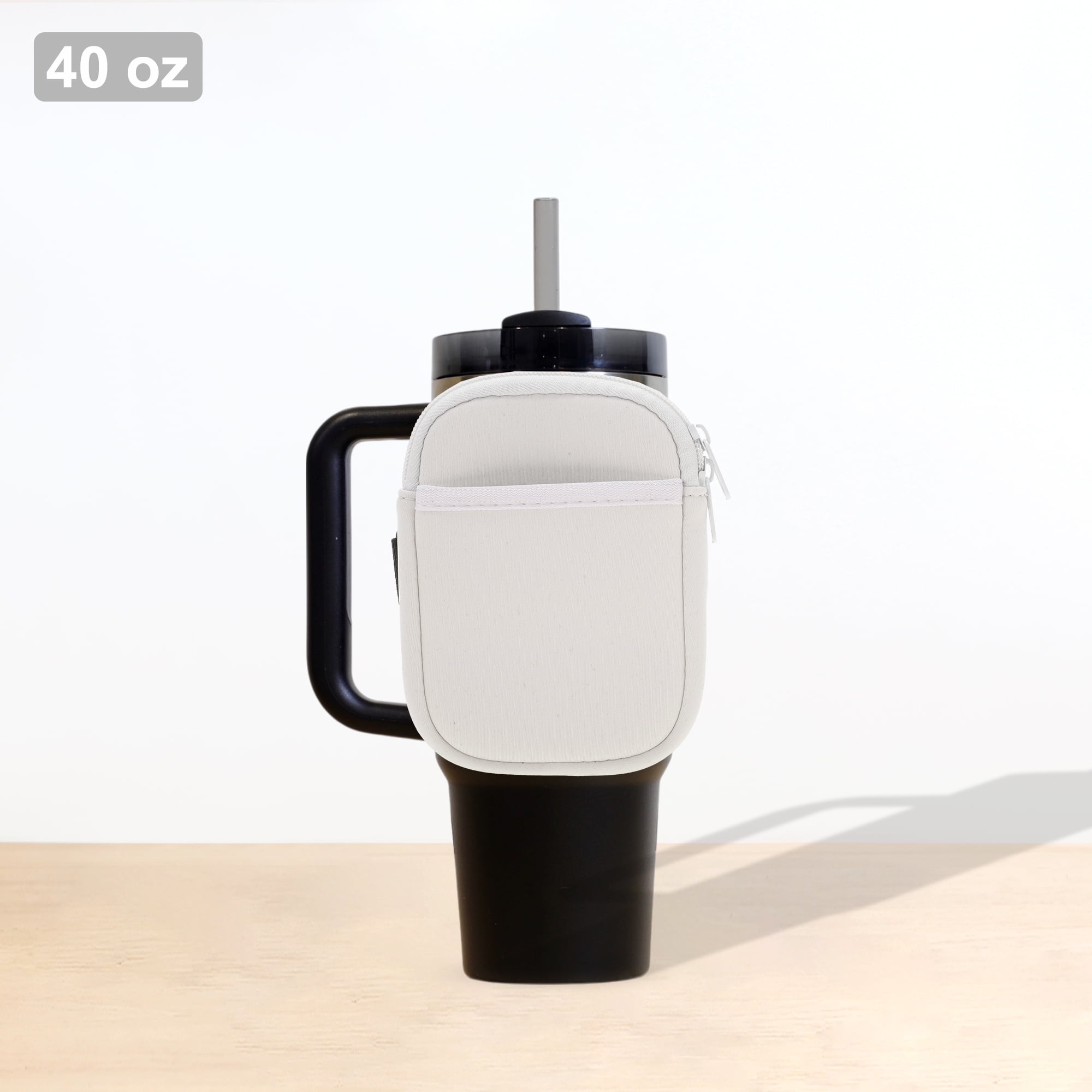 Unique Bargains 1Pc Durable Water Bottle Pouch With 2 Pockets Beige