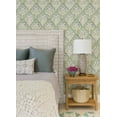 thumbnail image 2 of Chesapeake Mimir Aquamarine Quilted Damask Wallpaper, 20.5-in by 33-ft, 2 of 5