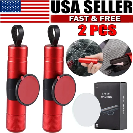 2 Pcs Safe Hammer Car Window Glass Breaker Emergency Escape Tool Seatbelt Cutter