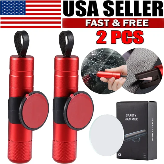 2 Pcs Safe Hammer Car Window Glass Breaker Emergency Escape Tool Seatbelt Cutter
