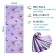 thumbnail image 2 of Purple Butterfly Pattern Hot Yoga Mat Towel Non Slip for Hot Yoga - Quick-Drying Yoga Mat Cover with 4 Corner Pockets with Travel Bag - Hot Yoga Towel Non Slip Grip Moisture Wicking Sweat 70"x26", 2 of 6