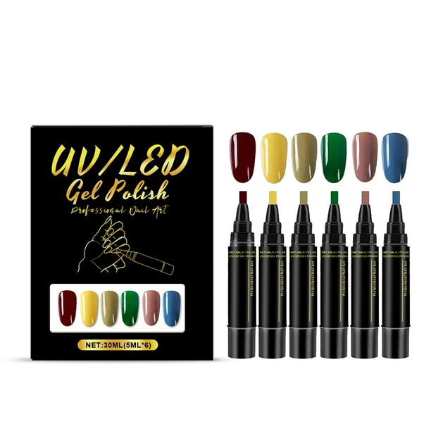 Pequeño y portátil, ideal para viajes, práctico y con secado rápido, con seis colores, 5 ml.