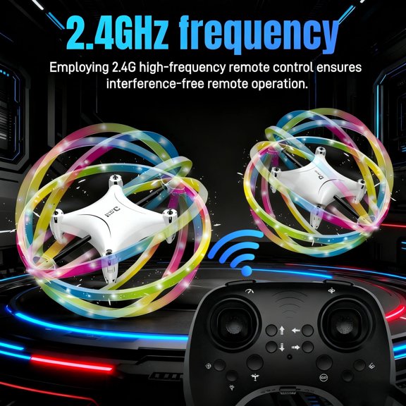 Mini Stunt Drone with Cool LED Lights, 2.4GHz Remote Control Quadcopters for Kids, Durable and Crash-Resistant Flying Toy – White