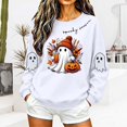 thumbnail image 5 of Sweatshirts for Women JIANLAI Spooky Season Cute Ghost Pumpkin Graphic Crewneck Sweatshirt, Fall Halloween Long Sleeve Pullover Top, Loose Casual Printed Sweatshirt, 5 of 7