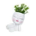 thumbnail image 2 of Pot de Plante Visage Pots de Fleurs Doubles en un pour Plantes d'Intérieur et d'Extérieur Jardinière Tête en Résine avec Trou de Drainage Pots de Plante Visage de Dame Mignonne, 2 of 6