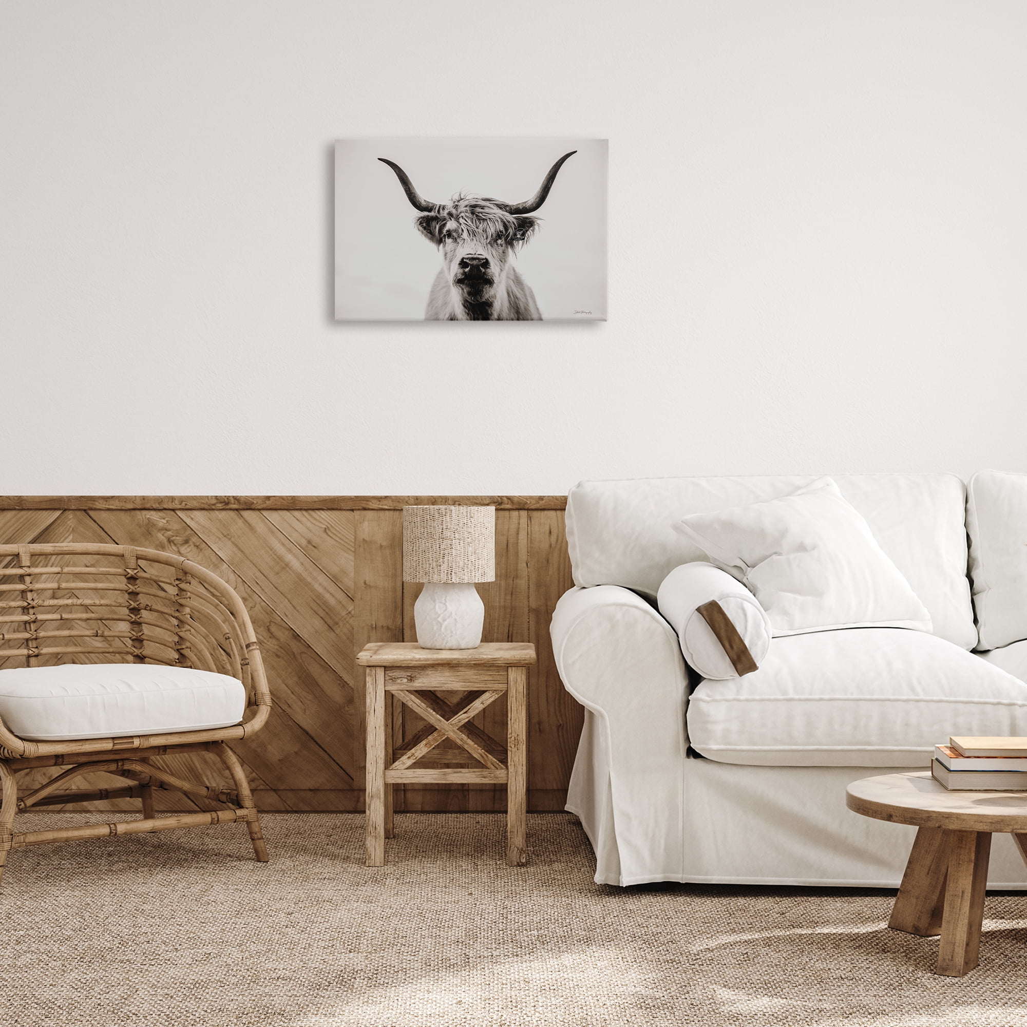 Stupell Industries Calm Cattle Portrait Animals & Insects Photography Gallery Wrapped Canvas Art Print Wall Art, 24 x 16