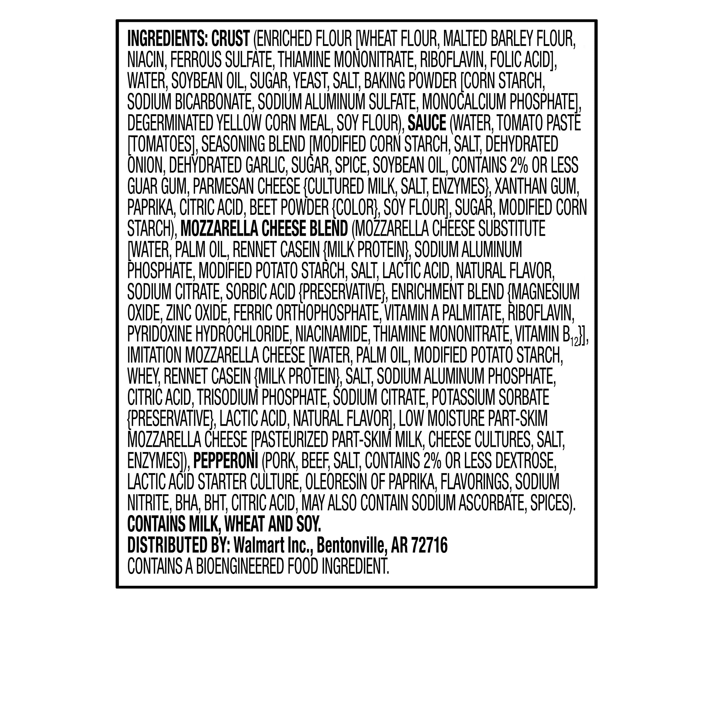 Great Value Microwavable Thin Crust Pepperoni Pizza, 7.2 oz (Frozen)