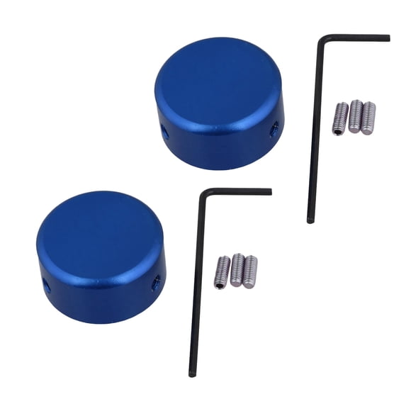 EeaseCA 2 Sets of Guitar Effector Nail Caps Footswitch Aluminium Alloy Nail Caps Foot Pedal Toppers (Blue, 1 Step Cap, 3pcs Screws, 1pcs Handle)