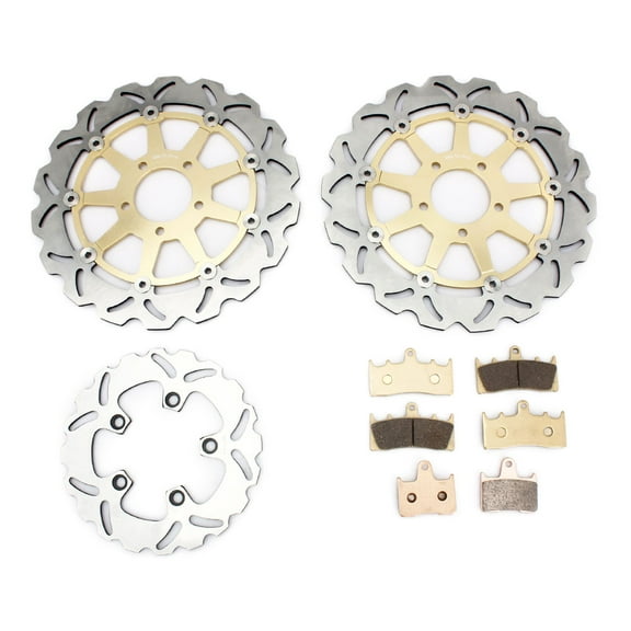 Front Rear Brake Discs Rotors Pads For SUZUKI GSXR 1000 K1 K2 2001 2002 GSXR1000 GSX-R1000 01 02