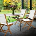 thumbnail image 2 of Teak Wood Miami Folding Outdoor Patio Side Chair, A-Grade Teak Wood and Batyline (set of 2), 2 of 5