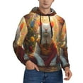 thumbnail image 2 of Lsque Sunshine Flower Meditating Cat Pattern Casual Men's Hoodie,Hooded Sweatshirt with Kangaroo Pocket,Pullover Hoodie-3X-Large, 2 of 7