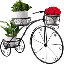 Sorbus Tricycle Plant Stand: Parisian Style  Flower Pot Cart Holder, Ideal Gift for Plant Lovers, Black