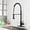 Matte Black-a, variant on Single Handle High Arc 360 Degree Rotating Nozzle Brushed Pull Out Kitchen Faucet, Single Level Stainless Steel Kitchen Sink Faucets with Pull Down Sprayer