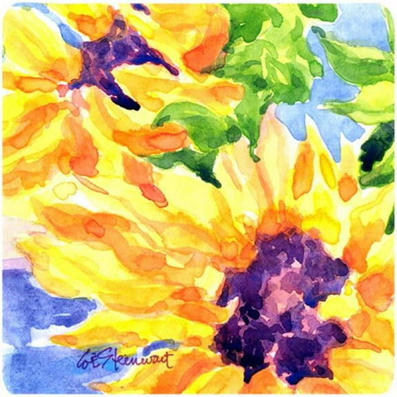 Flower - Sunflower Foam Coasters - Set 4