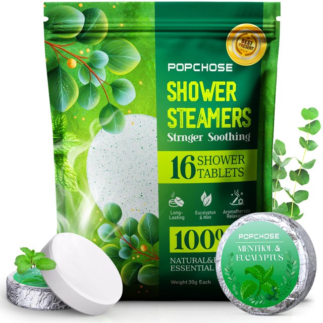 Vaporizadores de ducha POPCHOSE para aromaterapia, eucalipto, 16 unidades