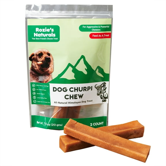 Dog Churpi Chew- 100% Natural, Himalayan Hard Yak Cheese Dog Chew Treats, Grain-Free, Dental Chews, 15 Count