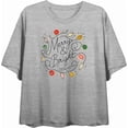 thumbnail image 4 of Merry & Bright Christmas Lights Women's Heather Gray Crew Neck Short Sleeve Crop Tee-Medium, 4 of 6