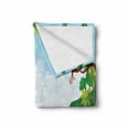 thumbnail image 2 of Cartoon Soft Flannel Fleece Throw Blanket, Playful Monkeys Hanging on Vines Young Kid Chimpanzees Summer Fun, Cozy Plush for Indoor and Outdoor Use, 50" x 70", Pale Blue Brown Green, by Ambesonne, 2 of 6