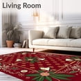 thumbnail image 2 of ODIKA 3'x5' Machine Washable Non-Slip Area Rug, Elegant Yuletide Celebration Comfort Standing High Traffic Rug, Red, 734300, 2 of 7