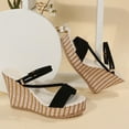 thumbnail image 5 of HAOTAGS Wedge Sandals for Women Slide Sandals High Heel Platform Casual Beach Shoes Black Size 5.5, 5 of 9