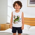 thumbnail image 5 of TOWED22 Baby Boy Outfits Sleeveless Tank Top Shirt + Adorable Print Pull-on Shorts 2 Piece Summer Clothes Lightweight Set(White,6-7 Y), 5 of 9