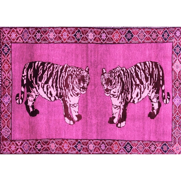Ahgly Company Indoor Rectangle Persian Pink Traditional Area Rugs, 5' x 7'