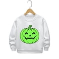 thumbnail image 3 of Girls Sweatshirt Boys Glow Halloween Print Fleece Hoodless Long Sleeve Pullover White 12-24 Months, 3 of 4