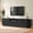 Black, variant on NIUEJOI Fluted TV Stand for TVs up to 95", 86.6" Modern Media Console with Sliding Doors & Open Shelf for Living Room, White
