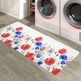 thumbnail image 6 of Kitchen Rugs and Mats,Red Blue Poppy Flower Independence Day 2 Piece Anti Fatigue Area Runner Rug Set Comfort Standing Floor Mat,Country Plant on White Non Slip Absorbent Doormats for Laundry, 6 of 6