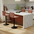 thumbnail image 6 of Hawsaiy 7-Piece Dining Table Set for 6, 67" LED Marble Dining Table Set with 6 Adjustable Swivel Bar Stools, Dining Set for Kitchen Island (White+Brown), 6 of 9