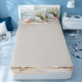 thumbnail image 4 of Erosebridal Ocean Animal Zipper Queen Comforter Set with Fitted Sheet and 2 Pillowcases, Sea Seashell Starfish Zipper Bedding Set, Gray Reversible, 4 of 7