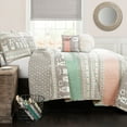 thumbnail image 2 of Lush Decor Llama Stripe Kids Animal Print Reversible Quilt, Twin, Pink/Turquoise, 4-Pc Set, 2 of 8