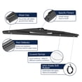 thumbnail image 4 of Unique Bargains 2pcs Rear Windshield Wiper Blade for Hyundai Grand Santa Fe 2013-2017 for Hyundai Santa Fe DM 2013-2017, 4 of 6