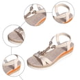thumbnail image 5 of Rokment Womens Beach Platform Wedges Dress Sandals Bohemian Beads Braided Elastic Ankle Strap Espadrilles Slingback High Heels Bridal Summer Shoes C Size 10, 5 of 7