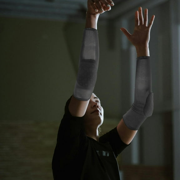 KAKOWELY 2Pcs Black Padded Arm Sleeve for Volleyball and Elbow Compression for Women