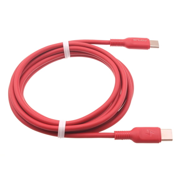 USB-C to Type-C Red 6ft PD Cable for Motorola One 5G Ace - Fast Charger Cord Power Wire Sync [C-to-C] Compatible With Motorola One 5G Ace