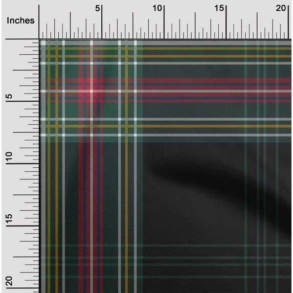 oneOone Cotton Cambric Fabric Tartan Check Printed Craft Fabric BTY 56 Inch Wide