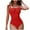 Red, variant on Bigersell Front Ruched One-Piece Swimsuits Women Bathing Suit with Padded Soft Bras Swimwear for Summer Vacations Beach Swimming Pool Black L