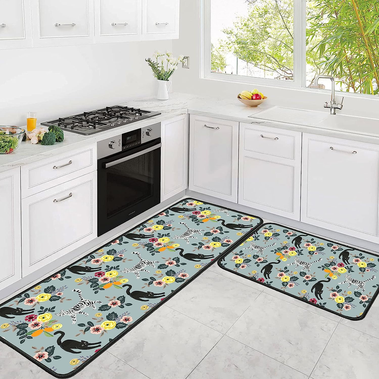 Cat Rugs and Mats Kitchen Floor Mats for in Front of Sink, Anti Fatigue