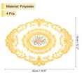 thumbnail image 2 of Paquete de 4 manteles individuales ovalados de encaje retro de 12x16 pulgadas, doilies de ganchillo franceses en color amarillo, 2 of 7