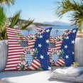 thumbnail image 5 of Waterproof Throw Pillow Covers Set of 2, 26x26 Inch 4th of July Decorative Pillowcases Outdoor Pillow Slip Cushion Covers Set for Couch Tent Independence Day Red Blue Stars Striped, 5 of 7