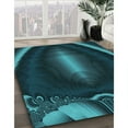 thumbnail image 3 of Ahgly Company Tapis d'Intérieur Lavables en Machine, Carrés Transitionnels Vert Cyan Foncé, Carrés de 6', 3 of 7