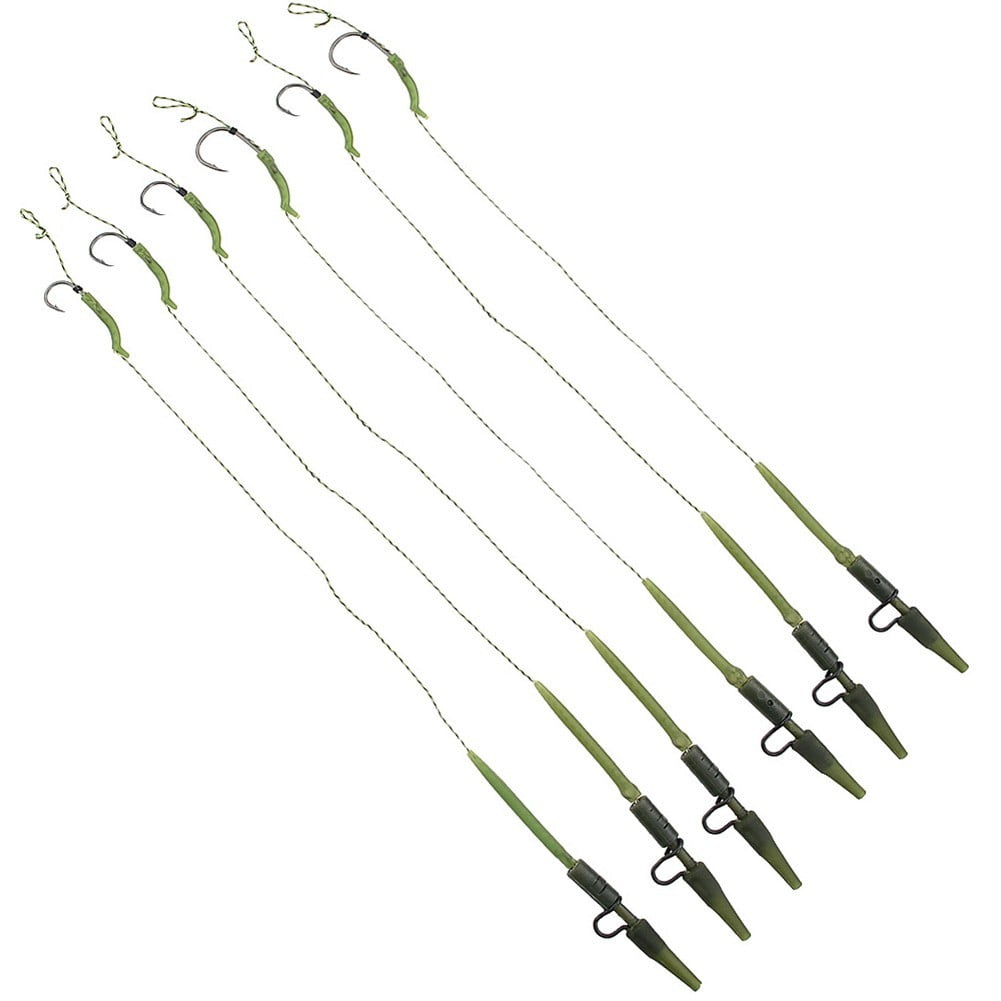 6pcs/Pack Carp Fishing Braid Hair Rigs Curved Barb Carp Hooks With