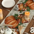 thumbnail image 4 of Polka Dot Pumpkins Vine Wood 210 GSM Fall Table Runner, Seasonal Autumn Kitchen Dining Table Decoration for Home Party Decor 13x108 Inch, 4 of 6